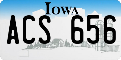 IA license plate ACS656
