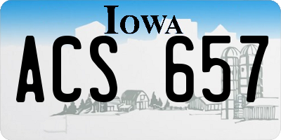 IA license plate ACS657