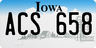 IA license plate ACS658