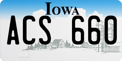 IA license plate ACS660