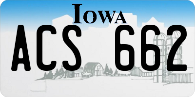IA license plate ACS662