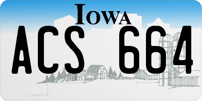 IA license plate ACS664