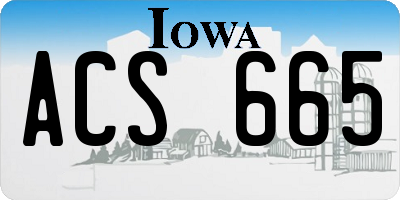 IA license plate ACS665