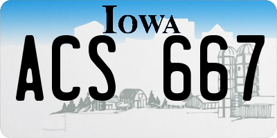 IA license plate ACS667