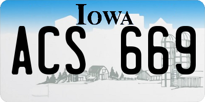 IA license plate ACS669