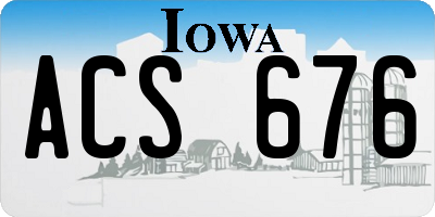 IA license plate ACS676
