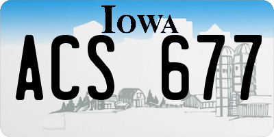 IA license plate ACS677