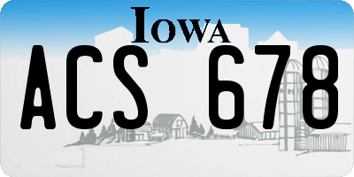IA license plate ACS678