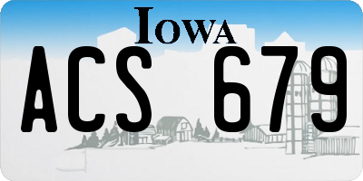 IA license plate ACS679