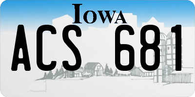 IA license plate ACS681
