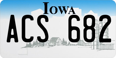 IA license plate ACS682