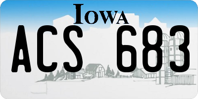 IA license plate ACS683