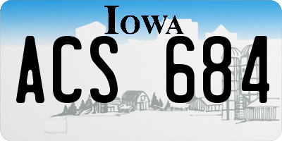 IA license plate ACS684