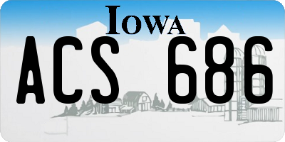 IA license plate ACS686