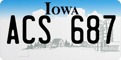 IA license plate ACS687