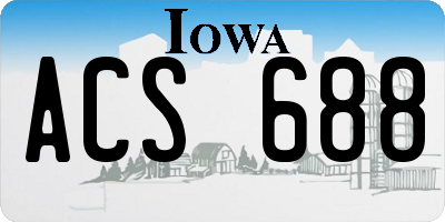 IA license plate ACS688
