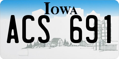 IA license plate ACS691