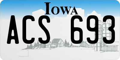 IA license plate ACS693