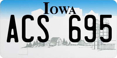 IA license plate ACS695