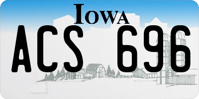 IA license plate ACS696