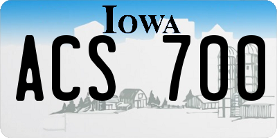 IA license plate ACS700