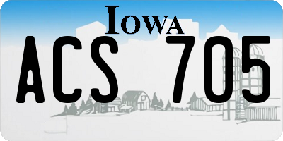 IA license plate ACS705