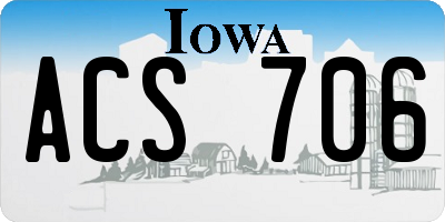 IA license plate ACS706