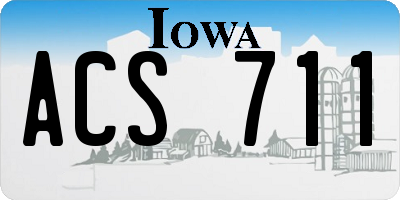 IA license plate ACS711