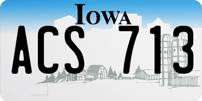 IA license plate ACS713