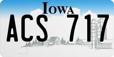 IA license plate ACS717