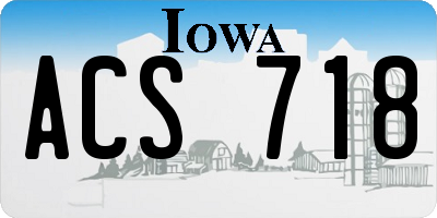 IA license plate ACS718