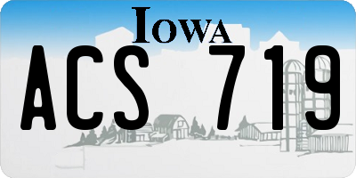 IA license plate ACS719