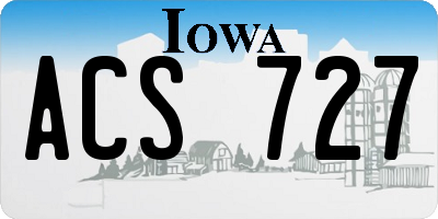 IA license plate ACS727