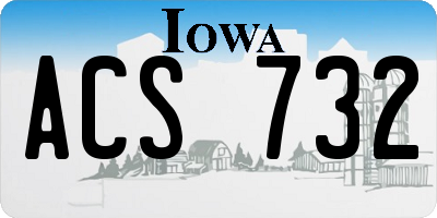 IA license plate ACS732