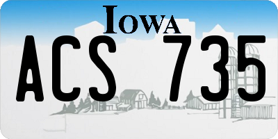 IA license plate ACS735