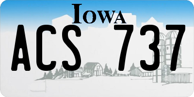 IA license plate ACS737