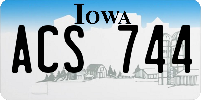 IA license plate ACS744
