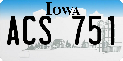 IA license plate ACS751