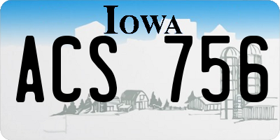 IA license plate ACS756