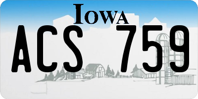 IA license plate ACS759