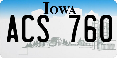 IA license plate ACS760
