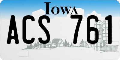 IA license plate ACS761
