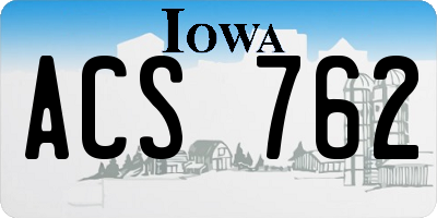 IA license plate ACS762
