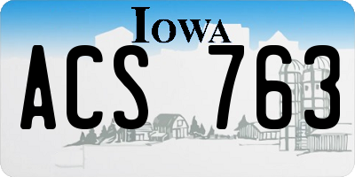 IA license plate ACS763