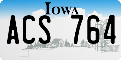IA license plate ACS764