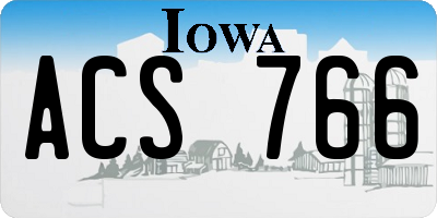 IA license plate ACS766
