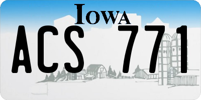 IA license plate ACS771