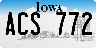 IA license plate ACS772