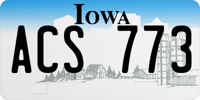 IA license plate ACS773