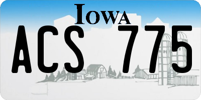 IA license plate ACS775